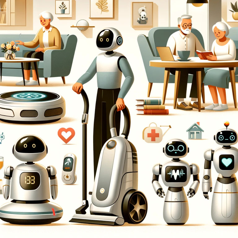 Illustration of various cutting-edge robotic gadgets in a sleek and modern design.